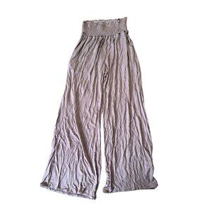 Brown Lightweight Stretchy Pull On Wide Leg Lounge Pants